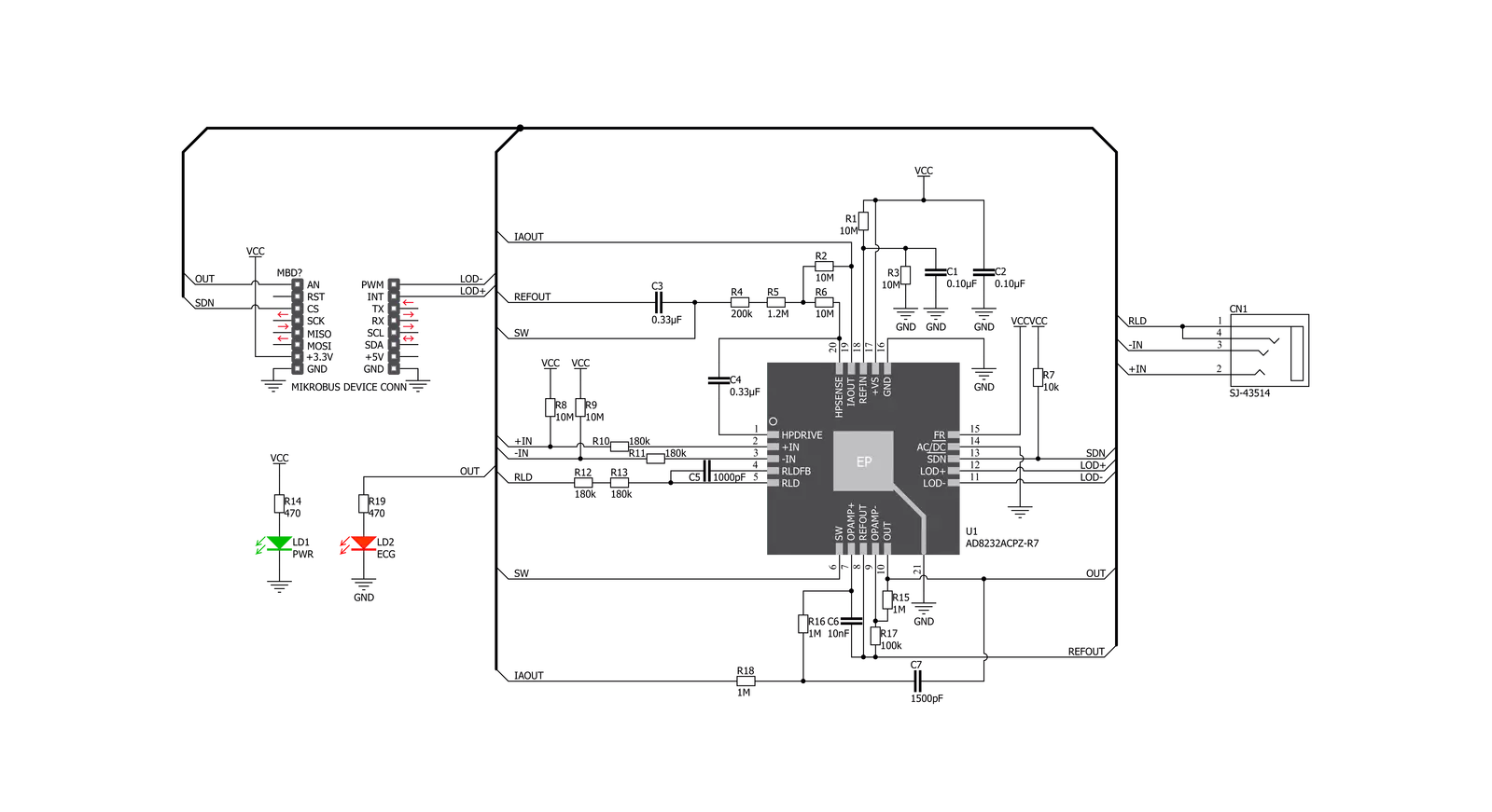 ECG 5 Click Schematic schematic