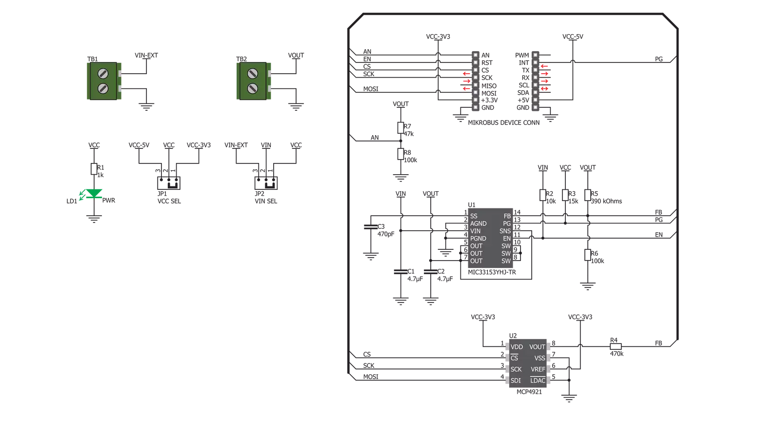 MIC33153 Click Schematic schematic