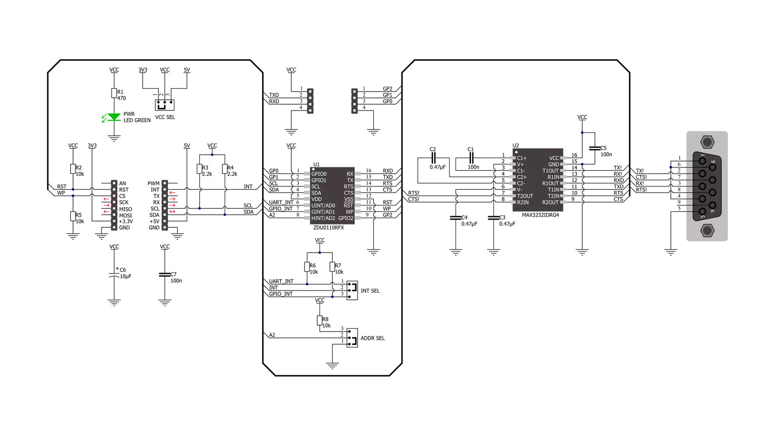 RS232 to I2C Click Schematic schematic