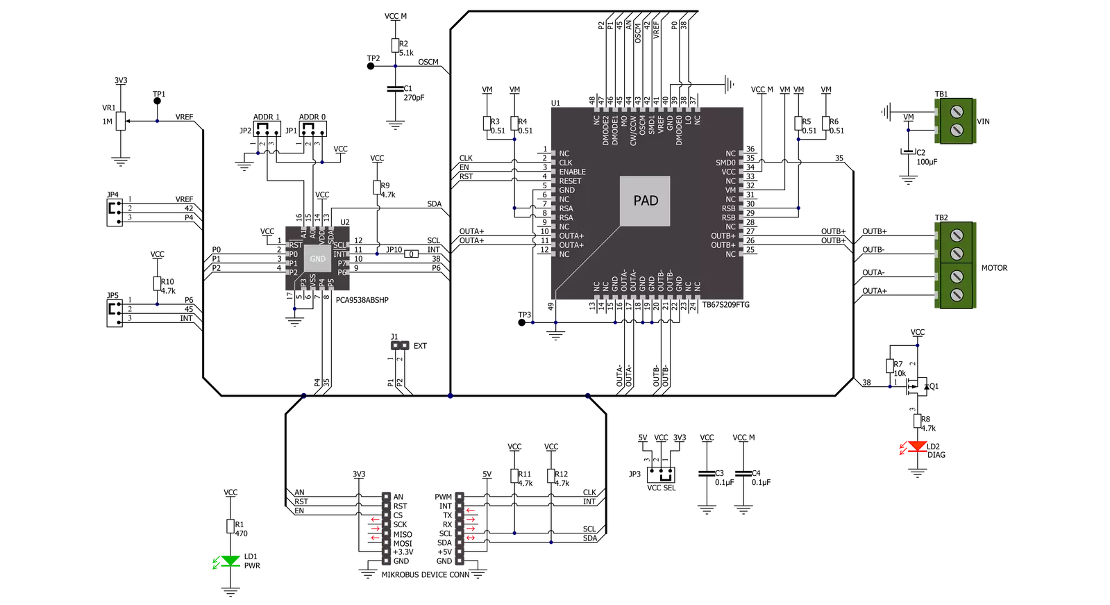 Multi Stepper Click - TB67S209 Schematic schematic