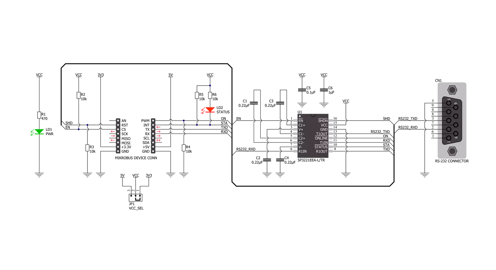 RS232 3 Click Schematic schematic