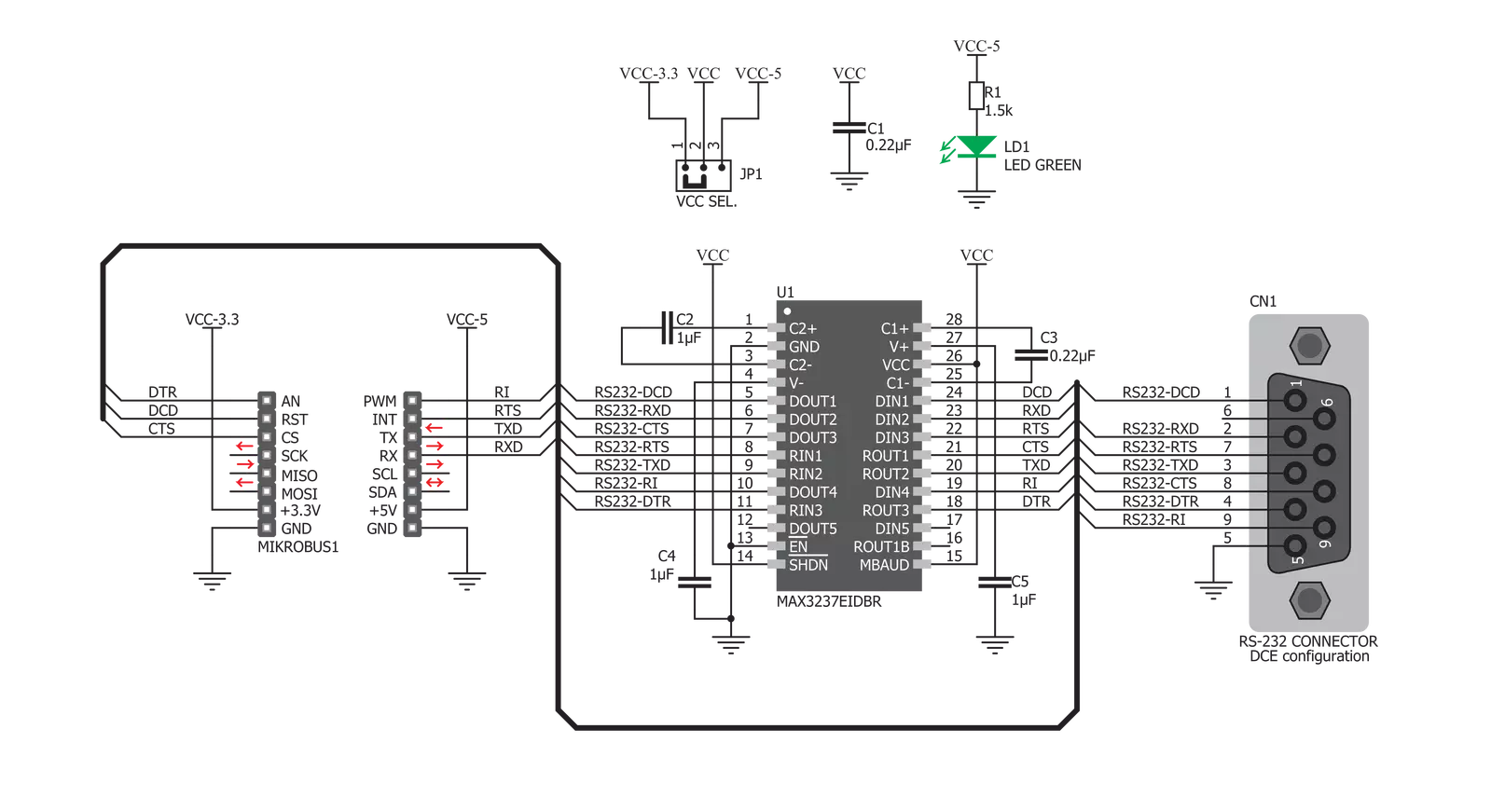 RS232 2 Click Schematic schematic