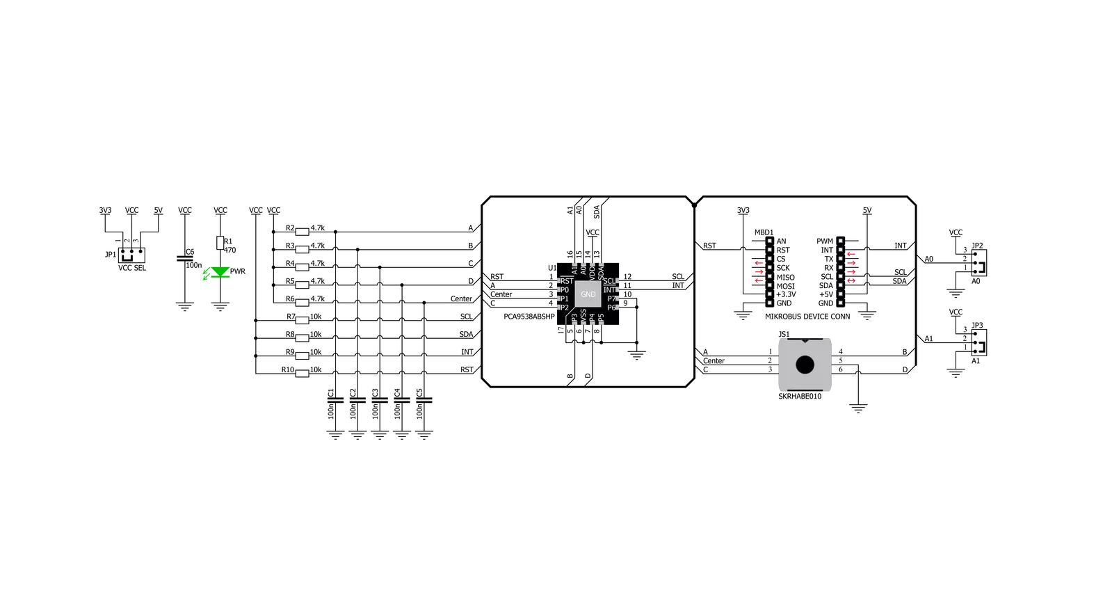 Joystick 2 Click Schematic schematic