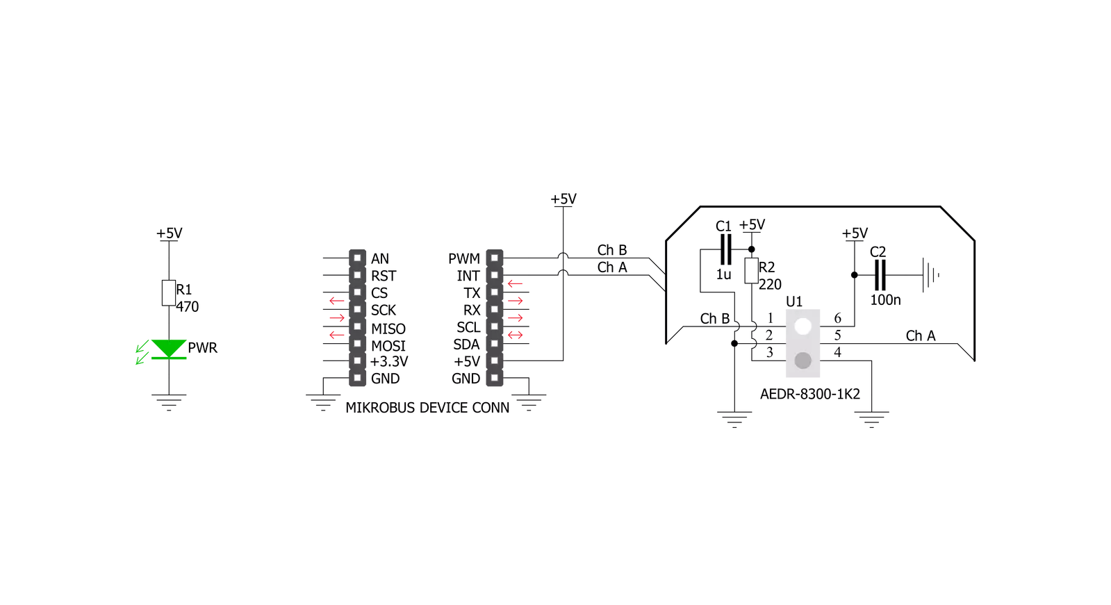 Opto Encoder 2 Click Schematic schematic