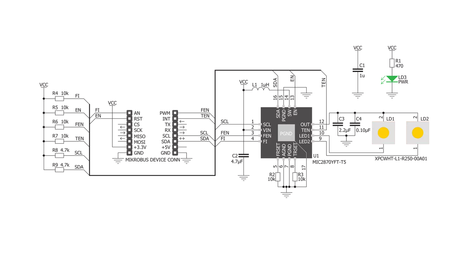 LED Flash 2 click Schematic schematic