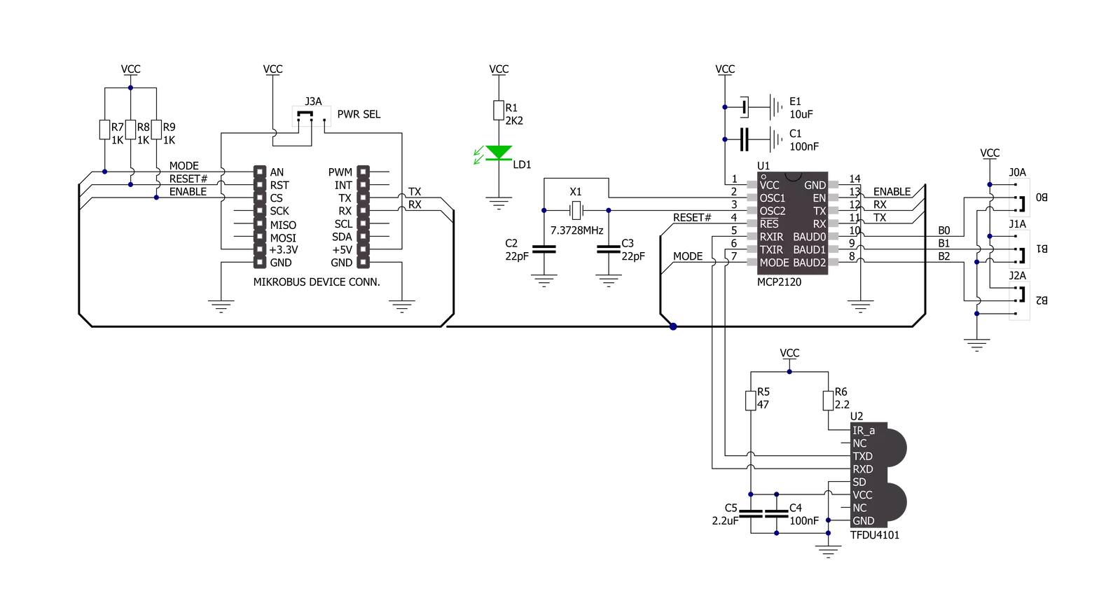 IrDA2 Click Schematic schematic