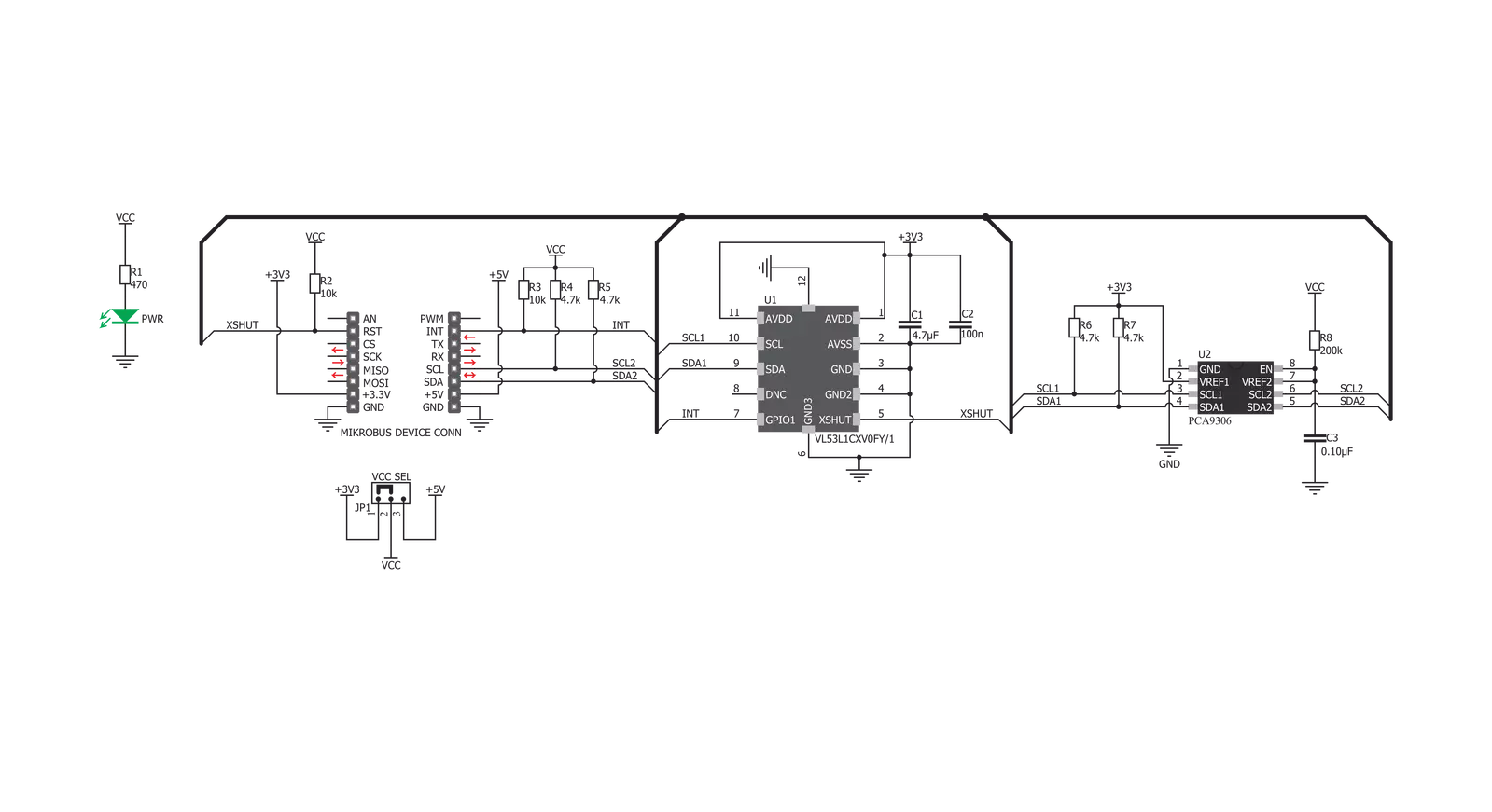 LightRanger 4 click Schematic schematic