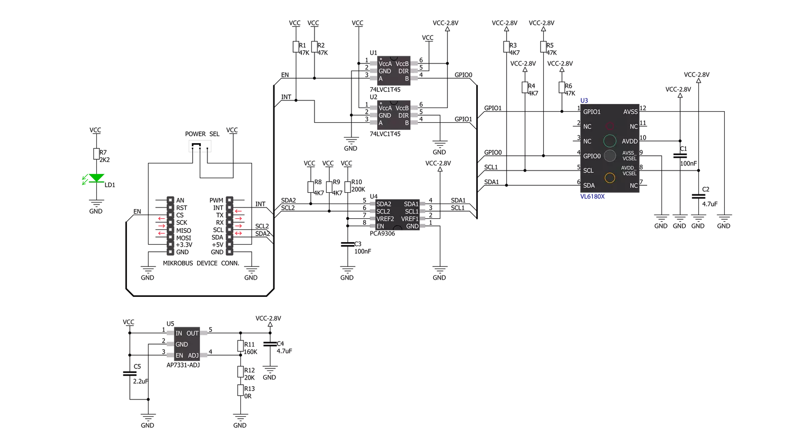 LightRanger Click Schematic schematic
