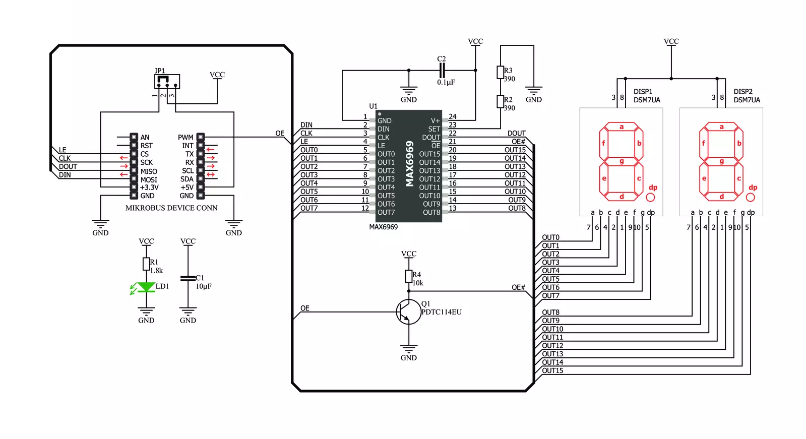 UT-S 7-SEG R Click Schematic schematic