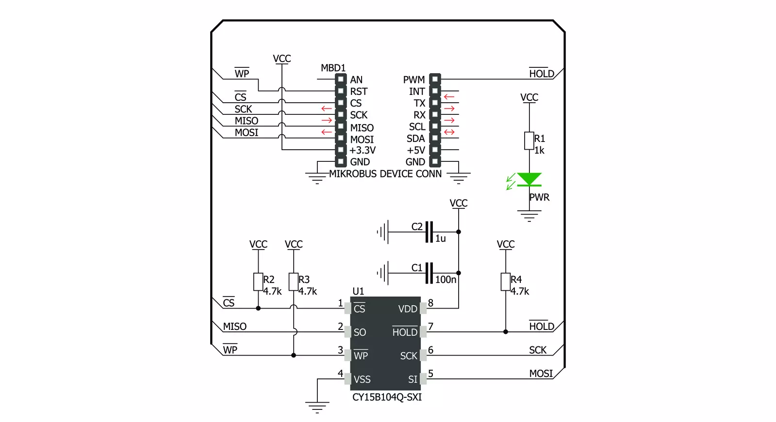 FRAM 2 Click Schematic schematic