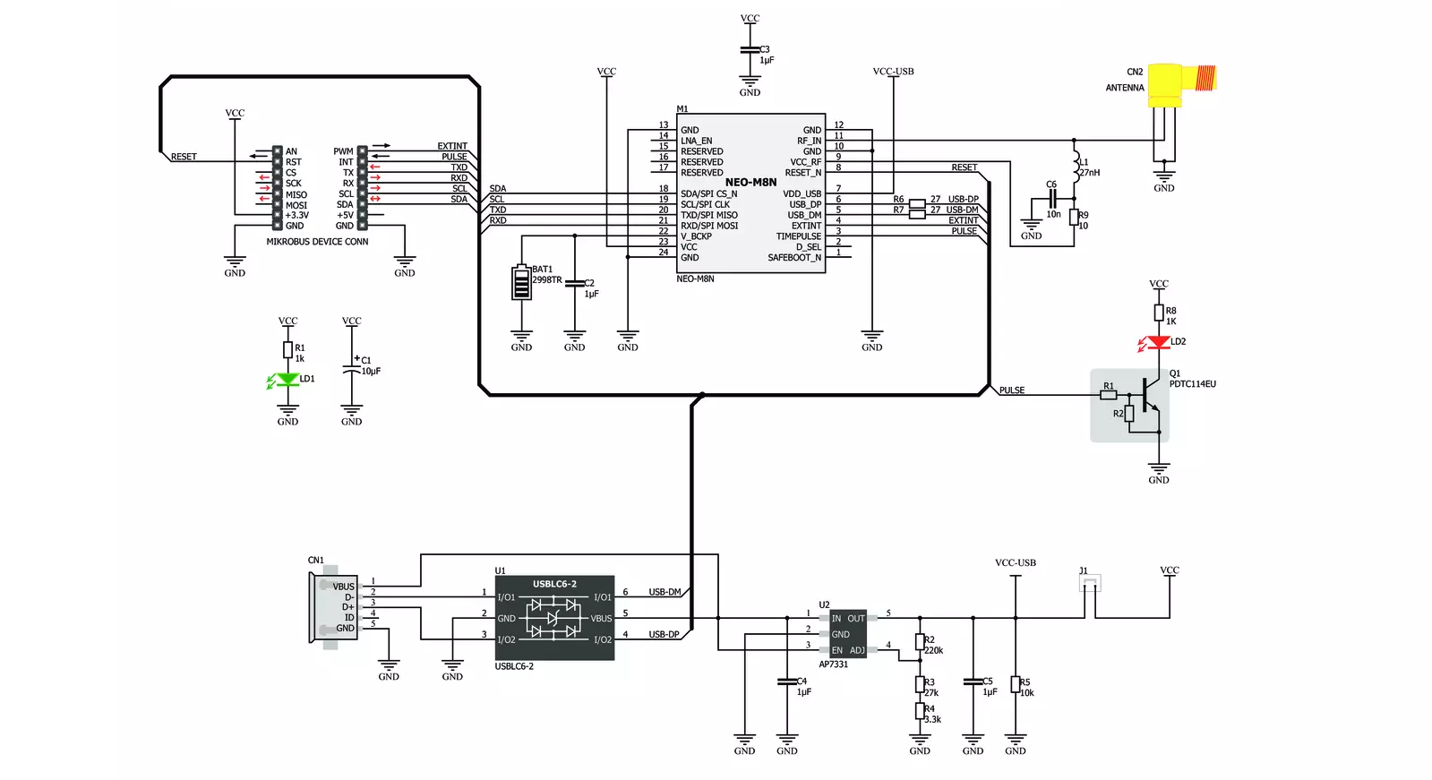 GNSS 5 Click Schematic schematic