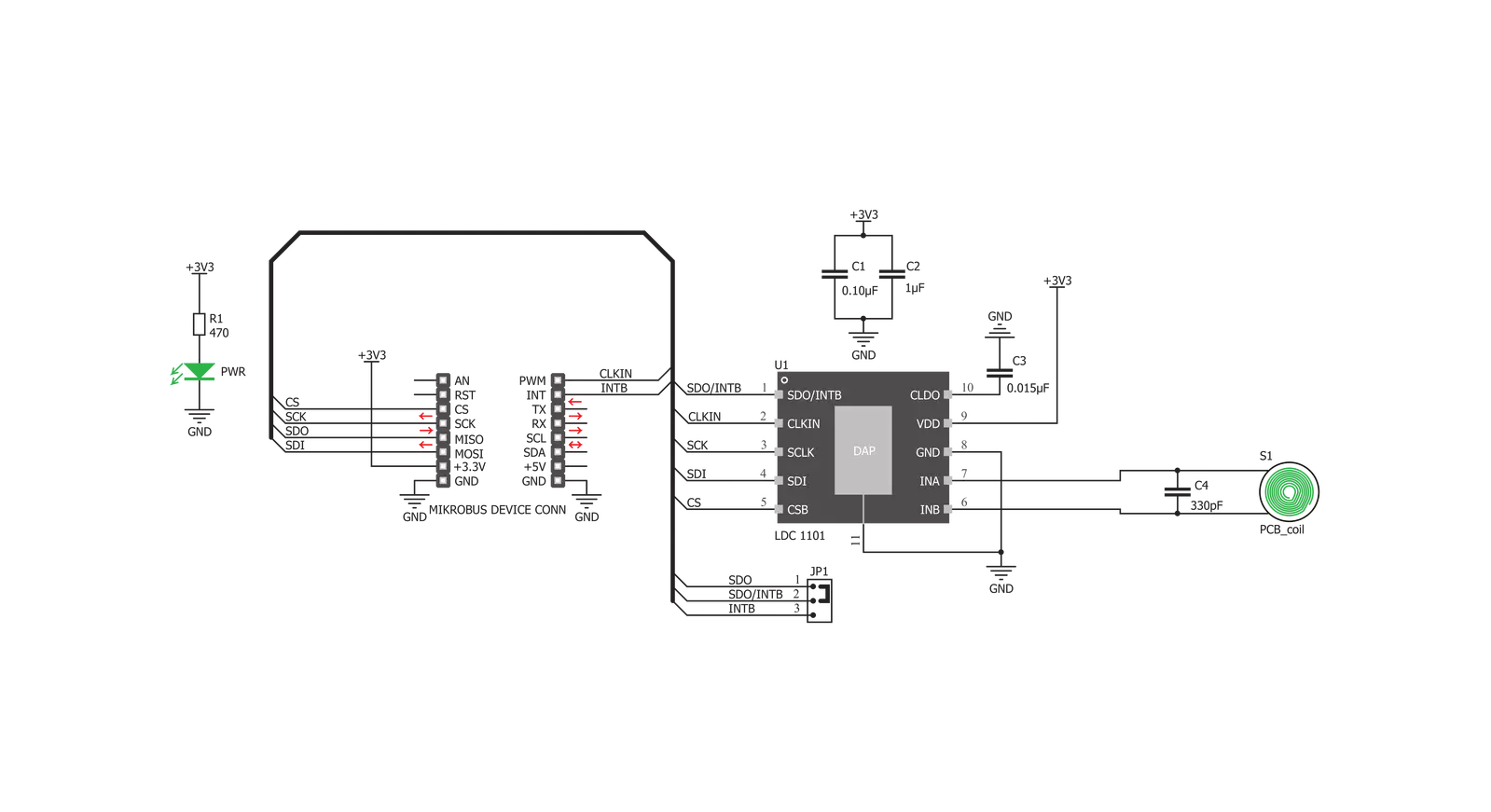 LDC1101 click Schematic schematic