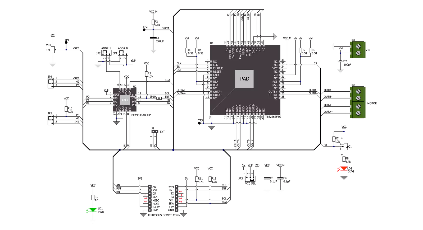 Multi Stepper Click - TB62262 Schematic schematic