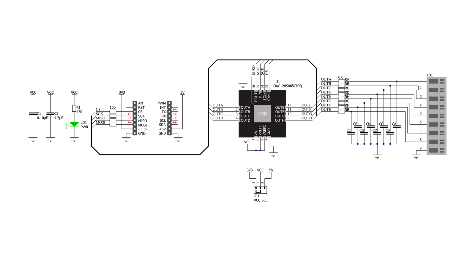 DAC 11 Click Schematic schematic