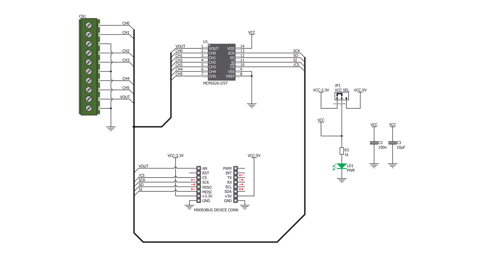 GainAMP 2 click Schematic schematic