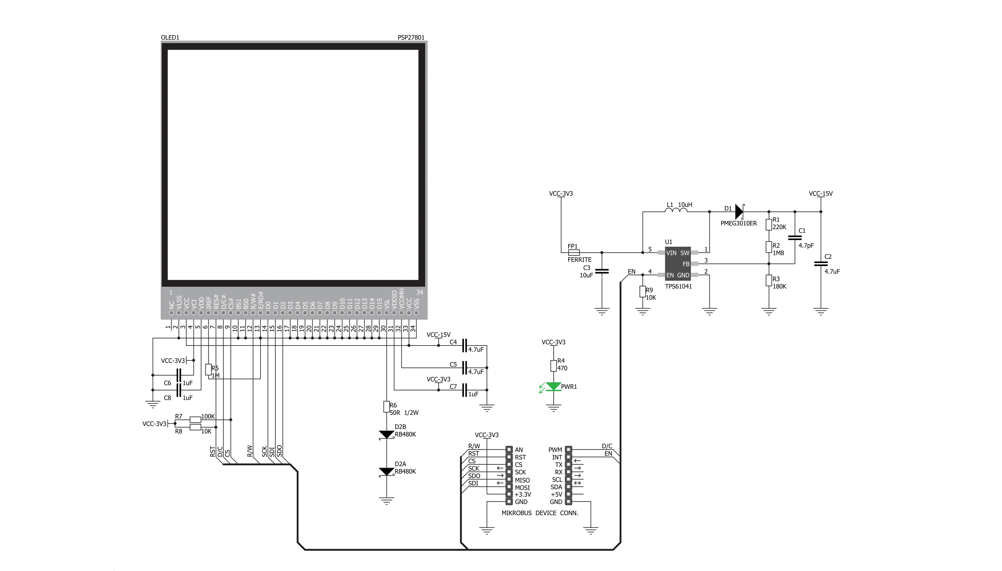 OLED C Click Schematic schematic