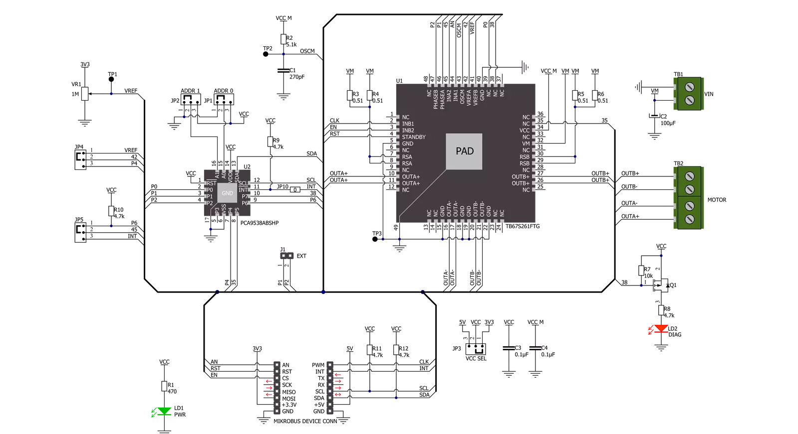 Multi Stepper Click - TB67S261 Schematic schematic