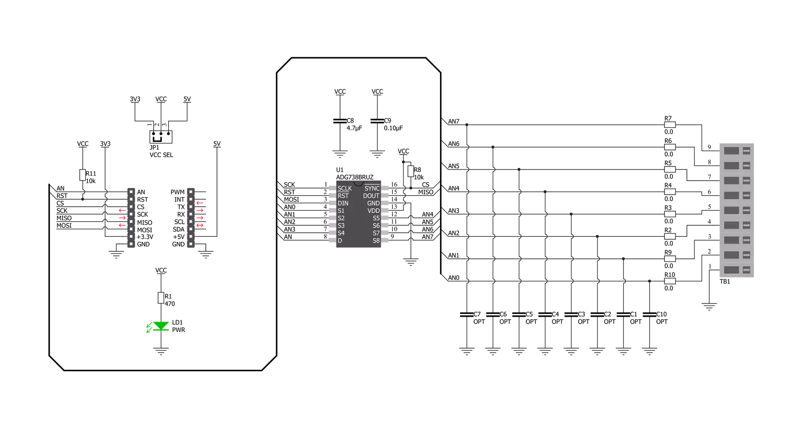 Analog MUX 3 Click Schematic schematic