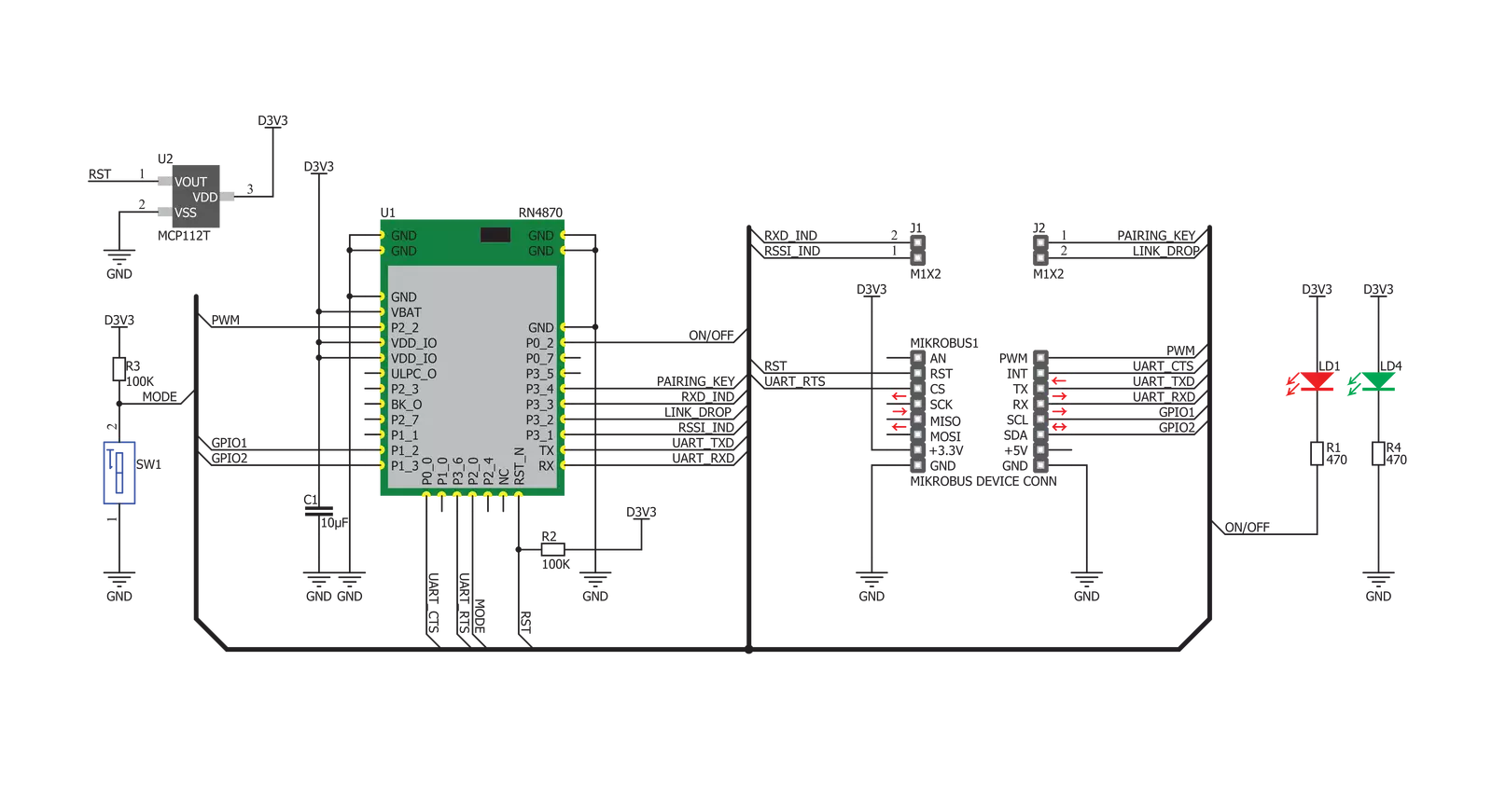 RN4870 click Schematic schematic