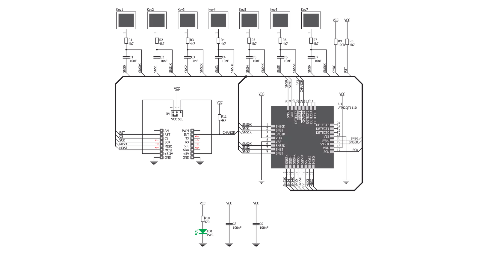 TouchKey 3 Click Schematic schematic