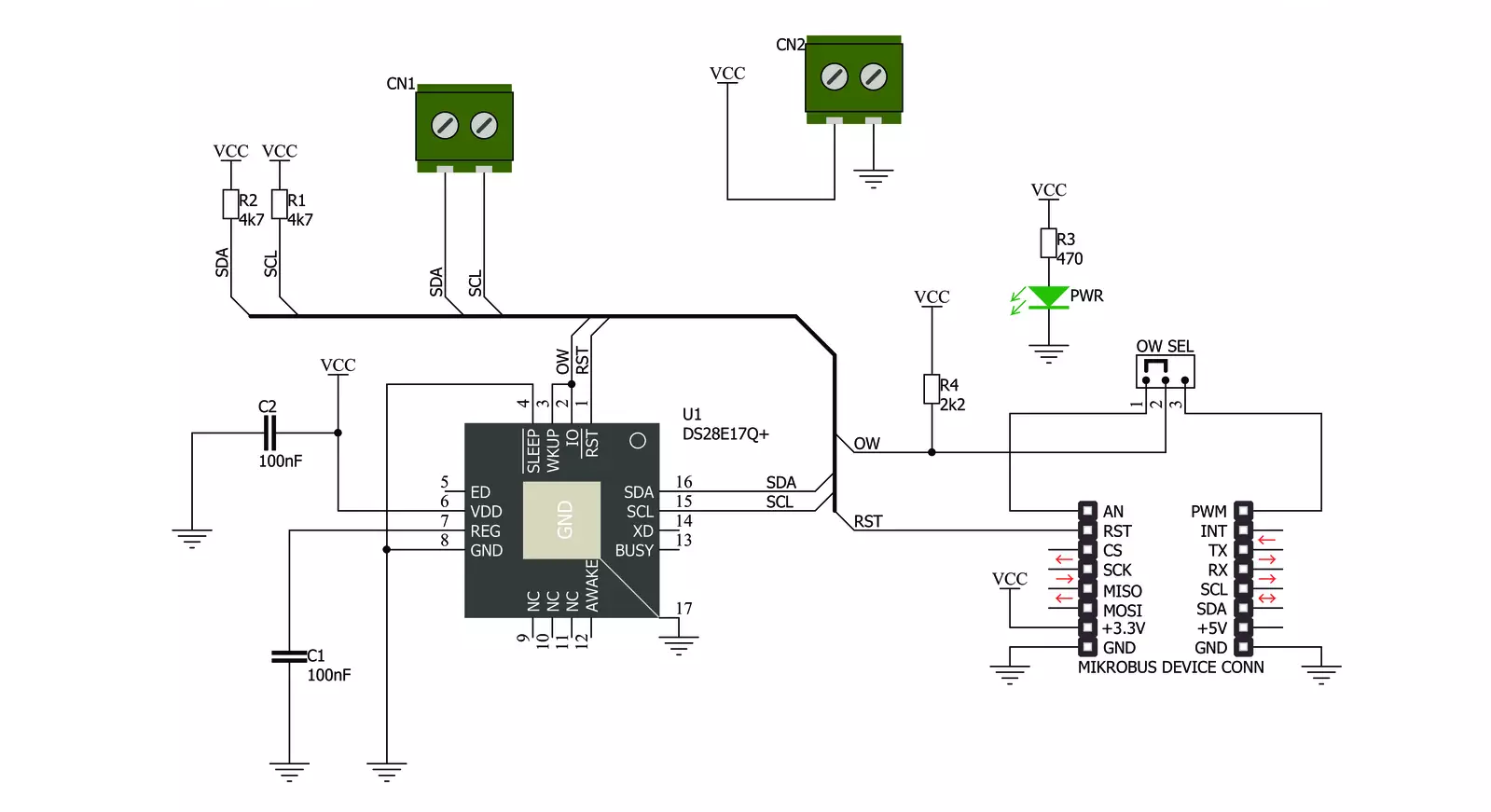 1-Wire I2C click Schematic schematic