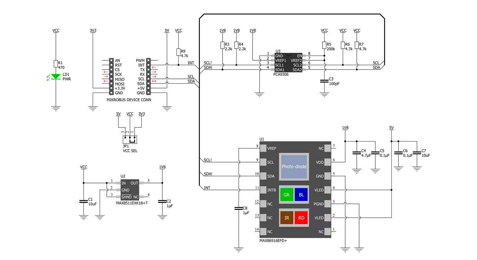 Heart Rate 10 Click Schematic schematic