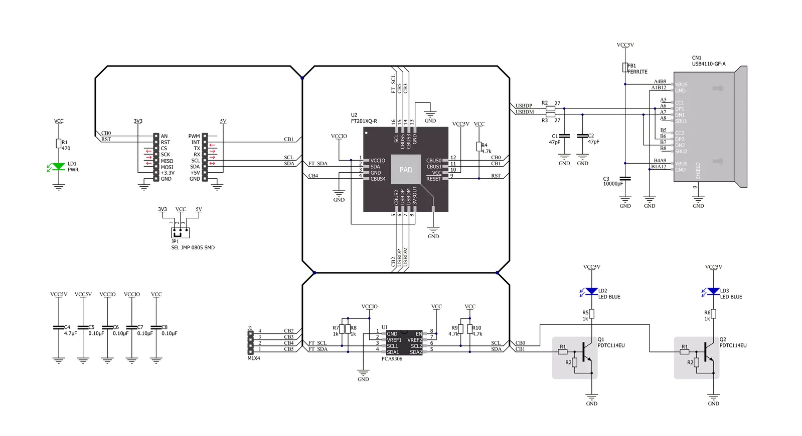 USB to I2C 2 Click Schematic schematic