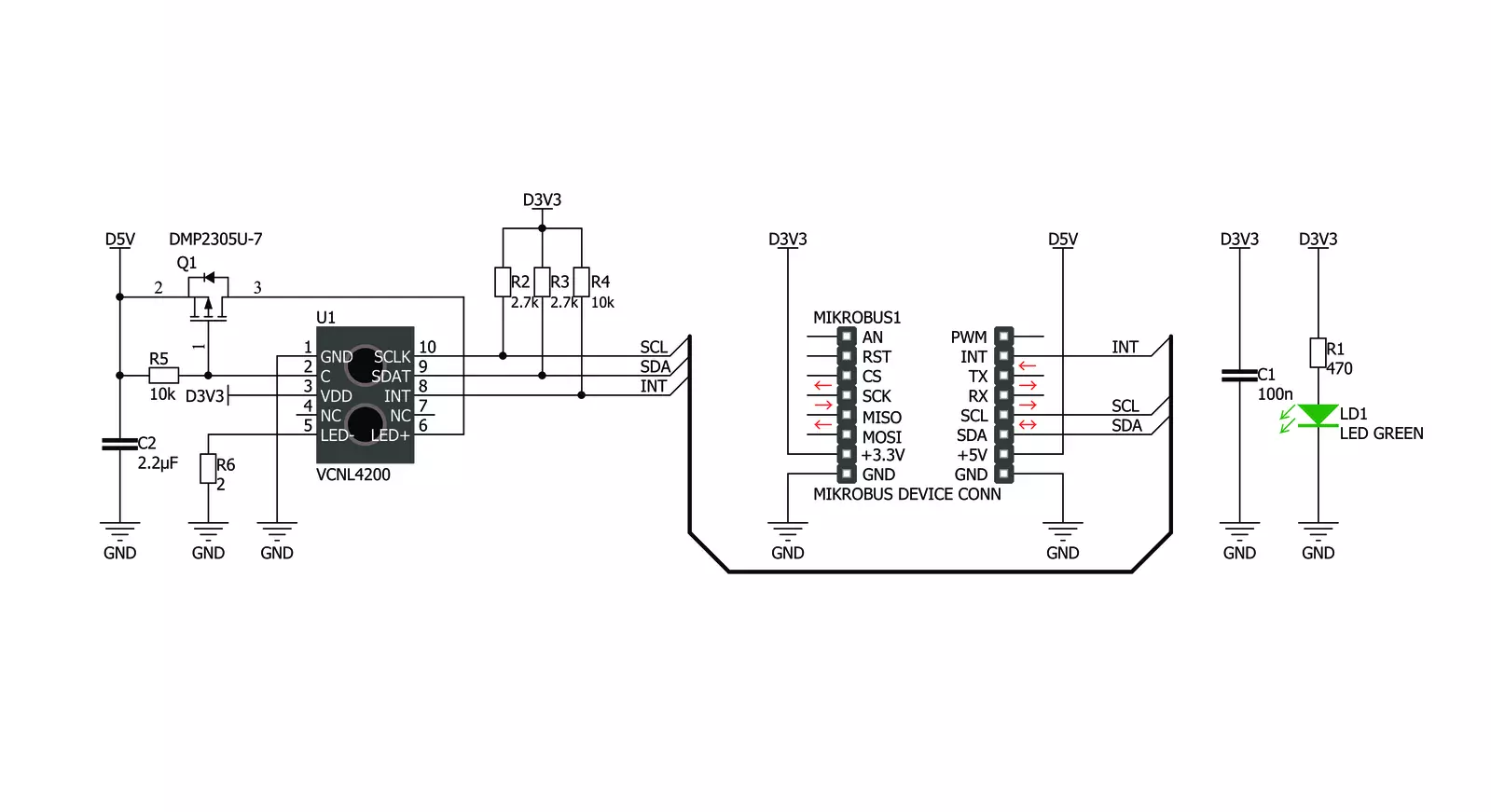 Proximity 3 Click  Schematic schematic