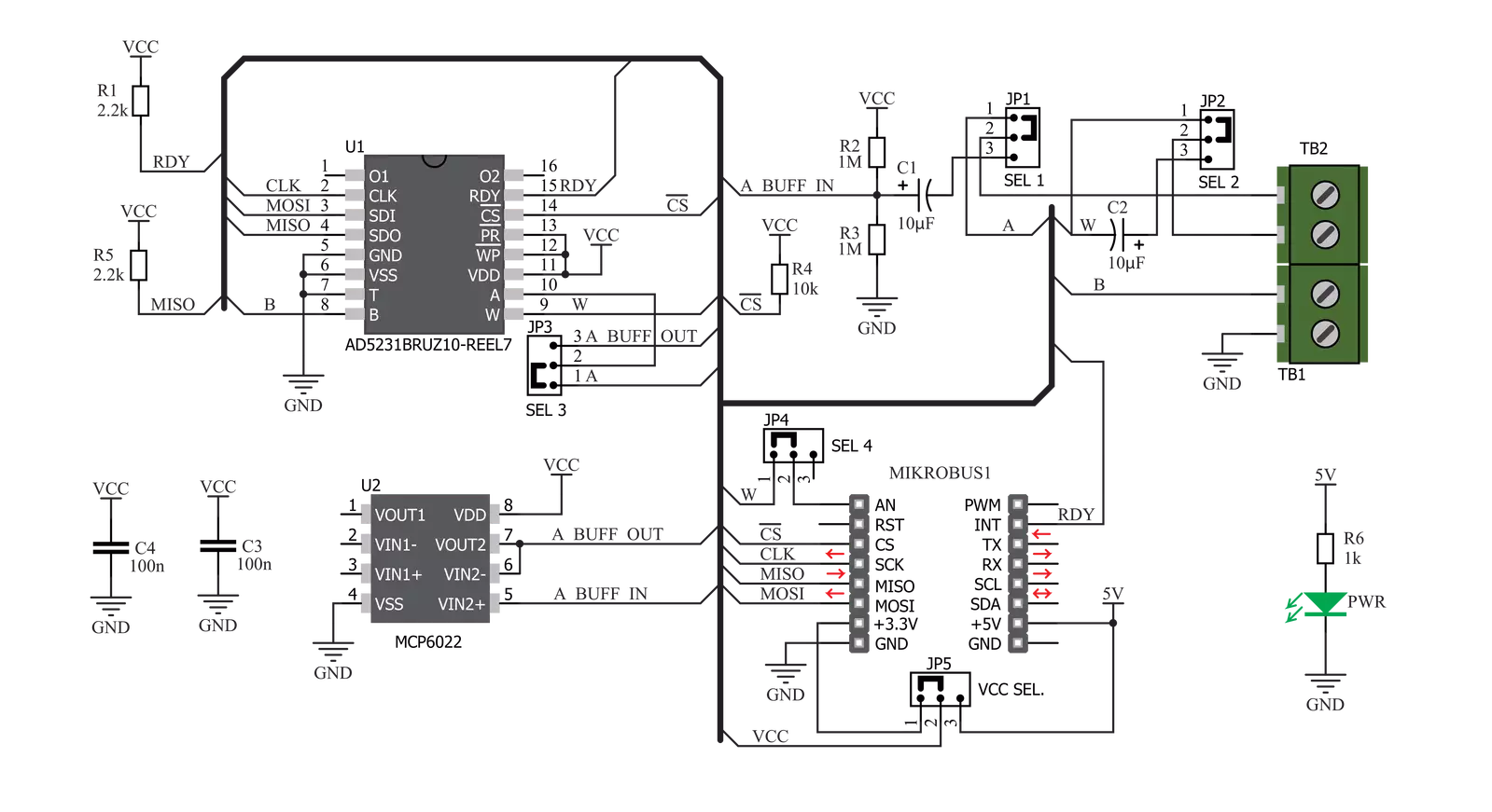 DIGI POT 3 Click Schematic schematic