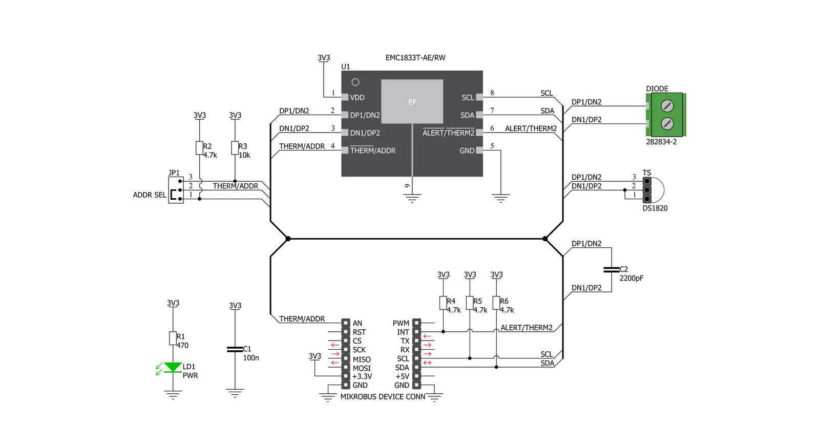 Remote Temp Click Schematic schematic