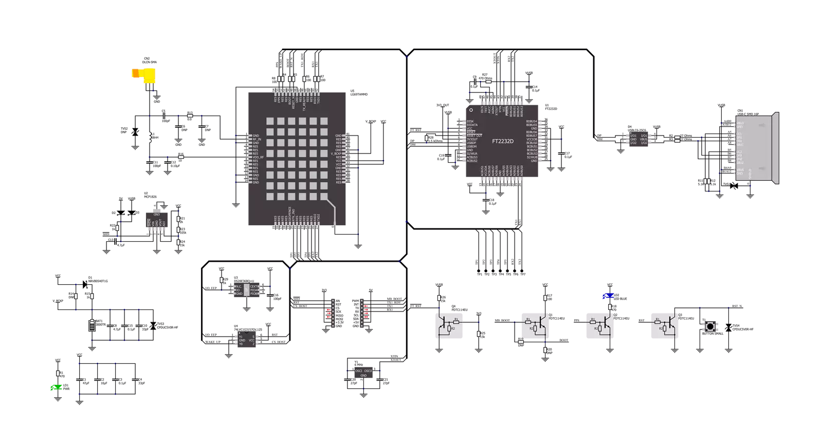 RTK Rover Click Schematic schematic