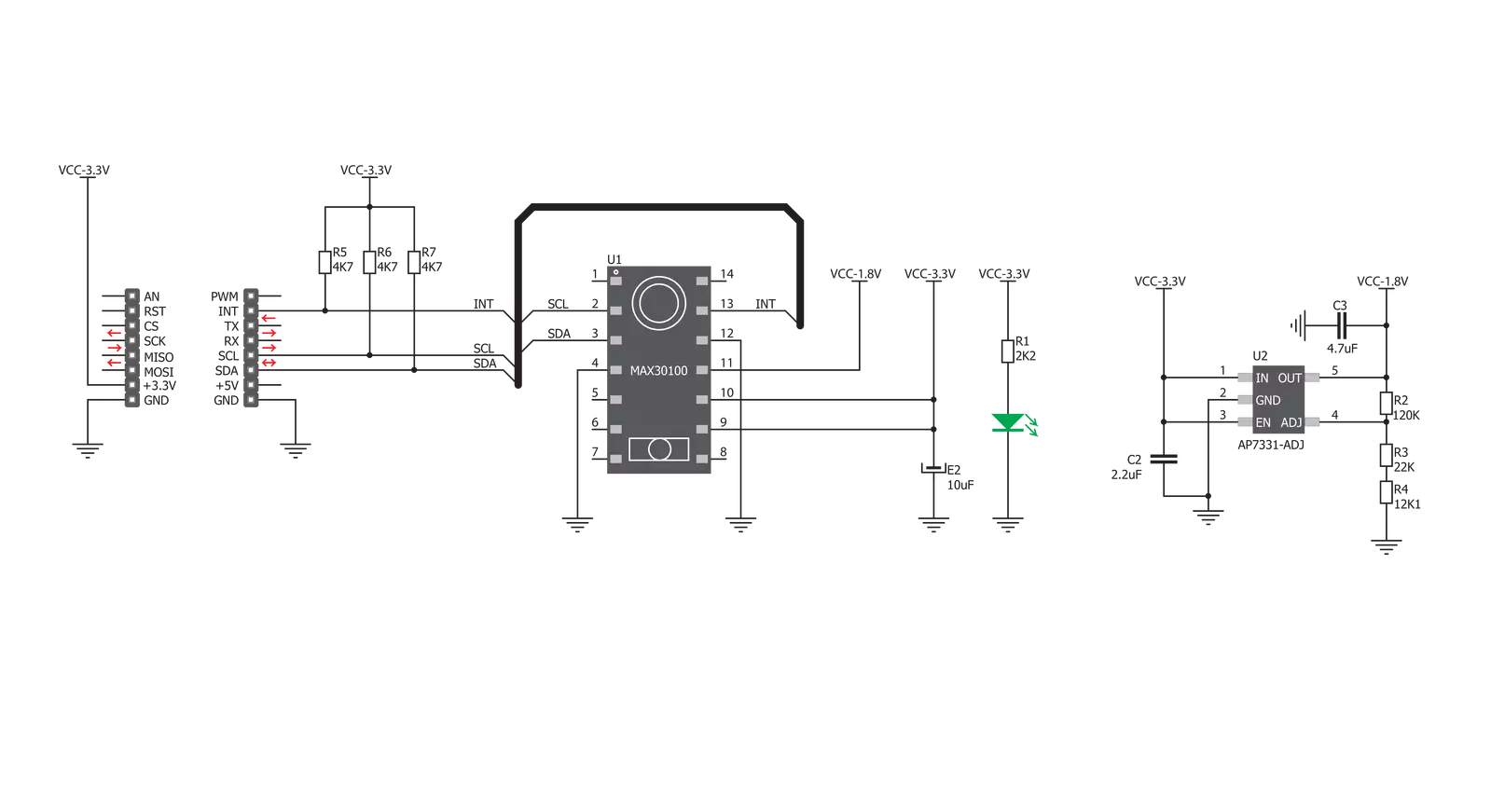 Heart rate Click Schematic schematic