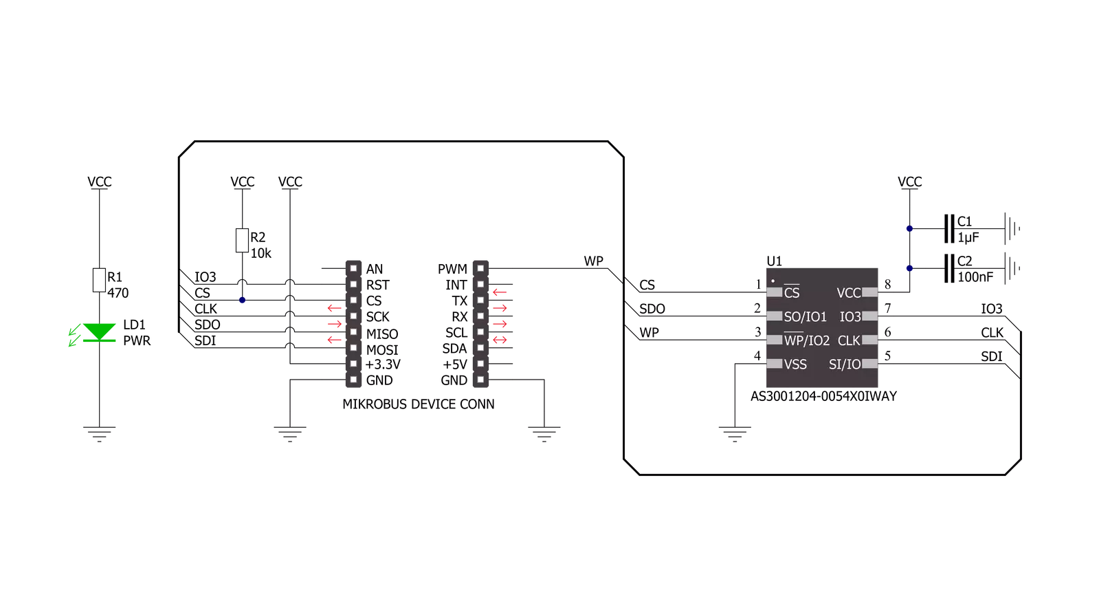 MRAM 3 Click Schematic schematic