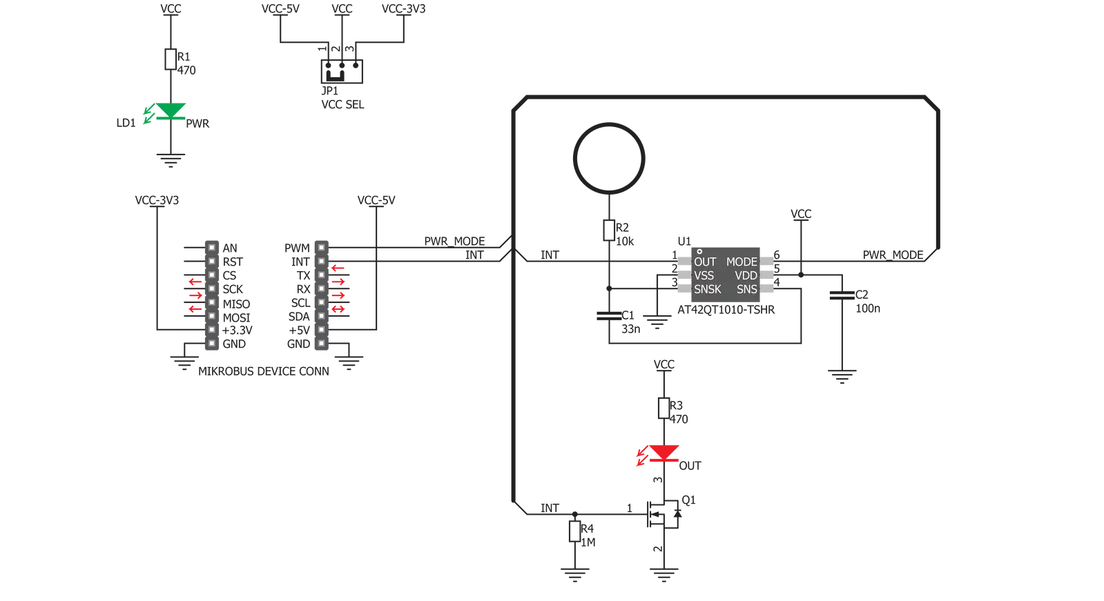 Cap Touch Click Schematic schematic