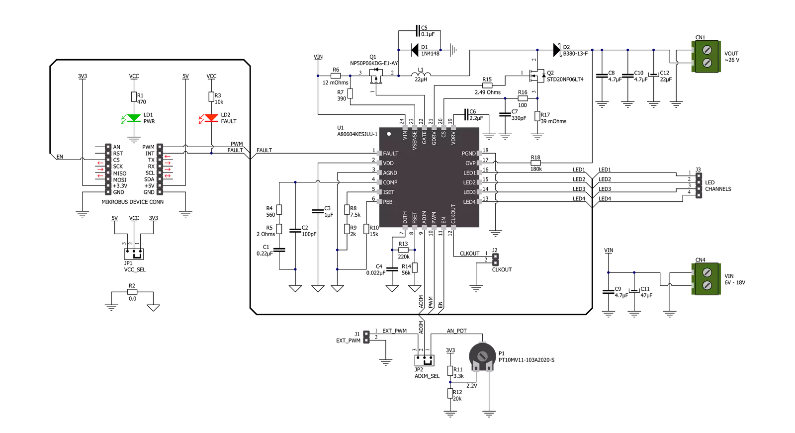 LED Driver 13 Click Schematic schematic