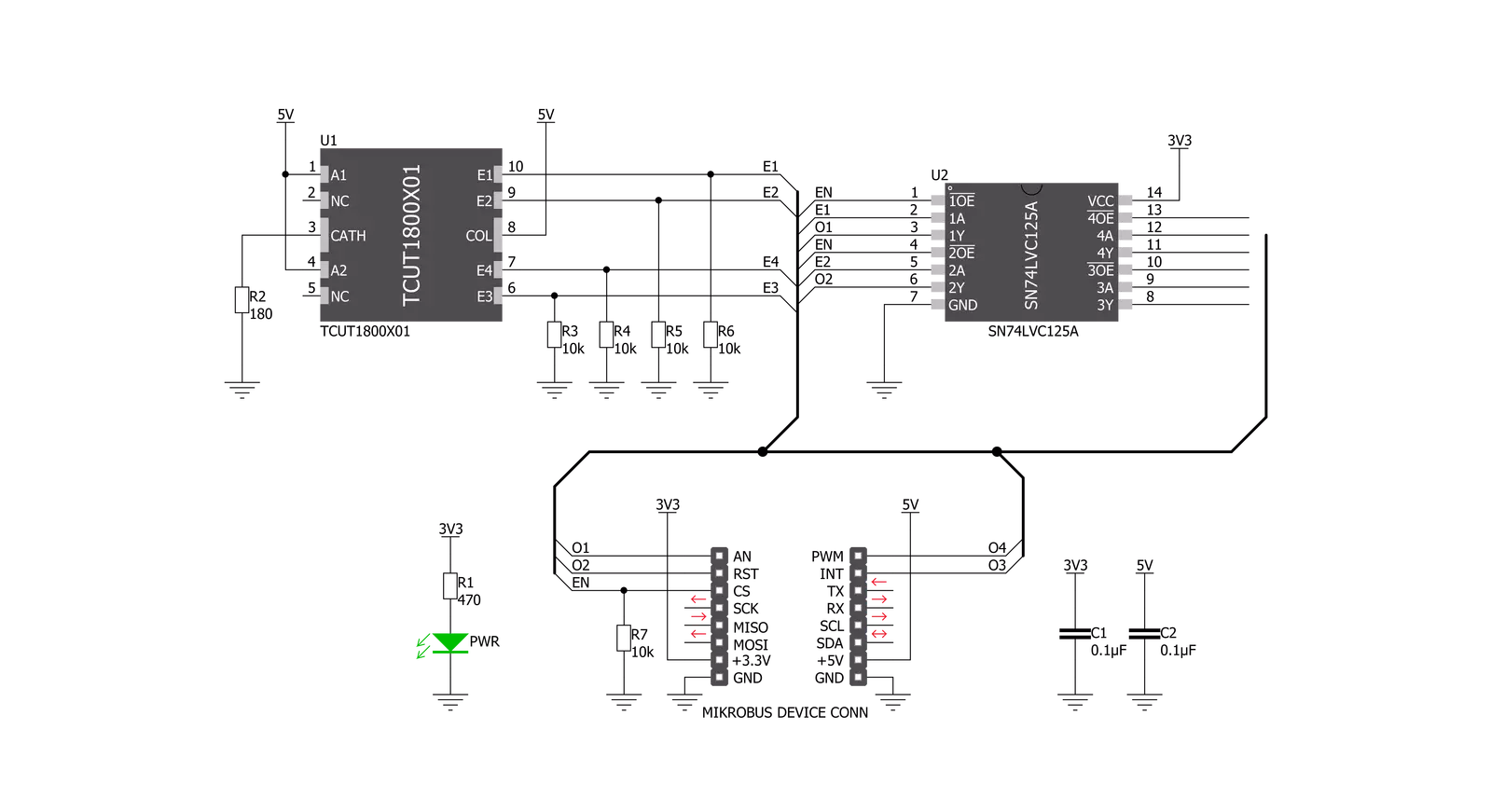 Opto Encoder 3 Click Schematic schematic