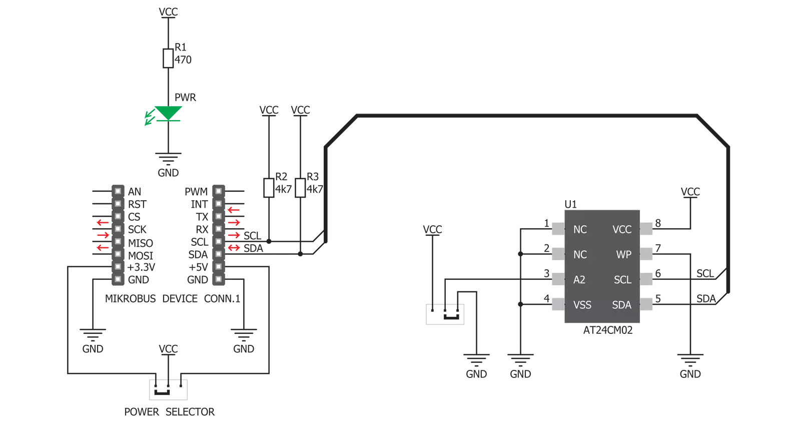 EEPROM 3 click Schematic schematic