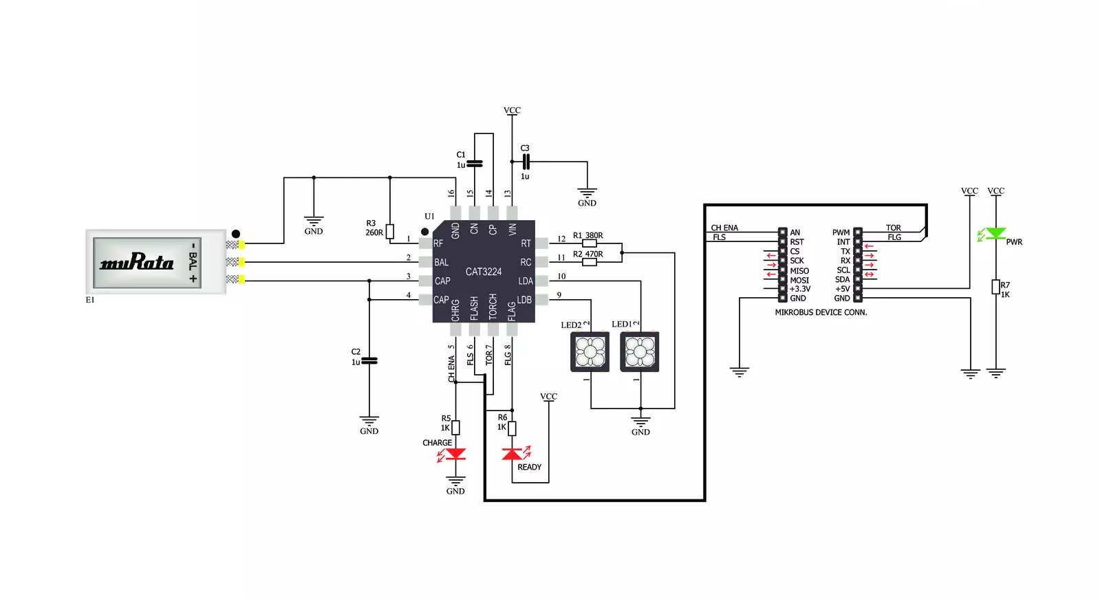 LED Flash Click Schematic schematic