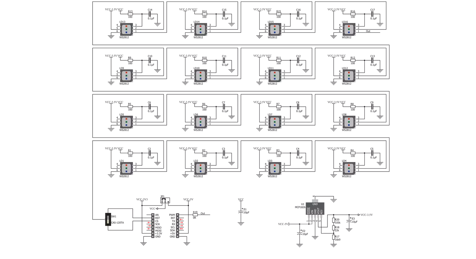 4X4 RGB Click Schematic schematic