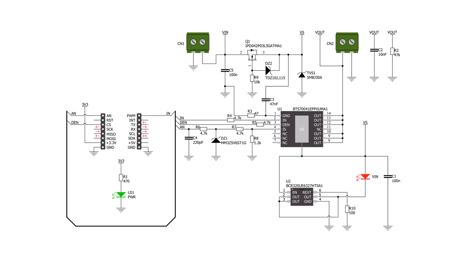 PROFET Click - 15A Schematic schematic