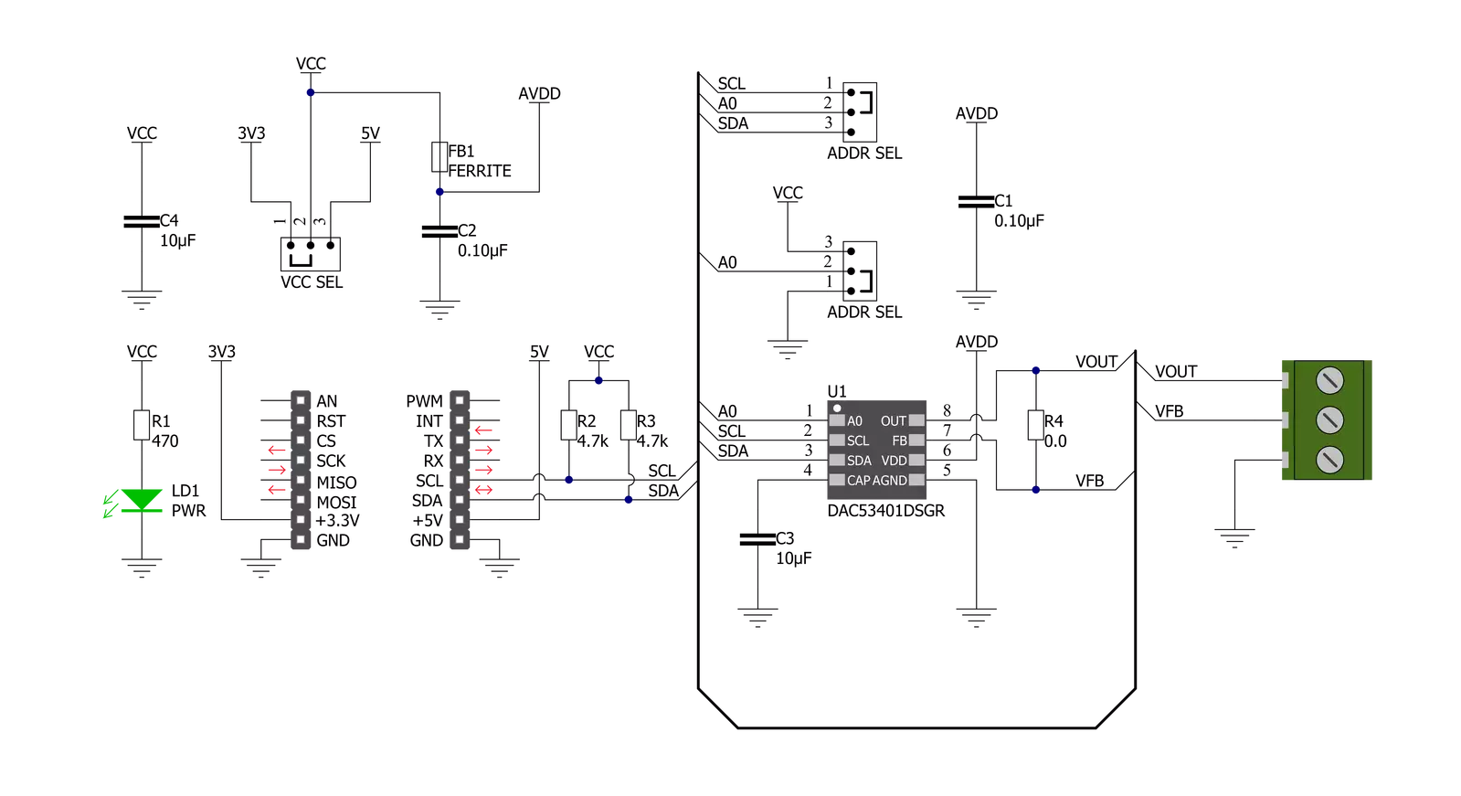 DAC 10 Click Schematic schematic