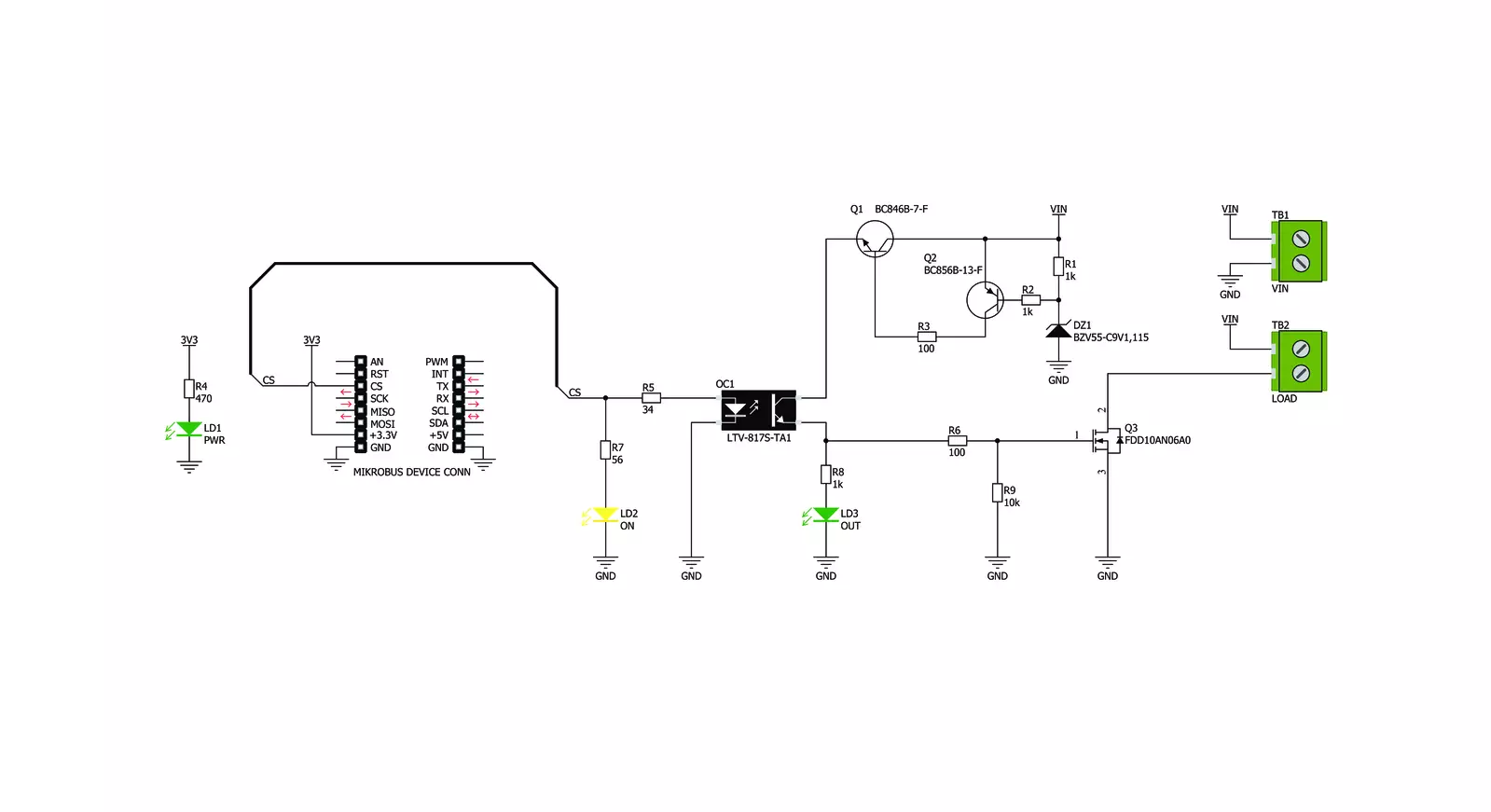 OPTO 4 Click Schematic schematic