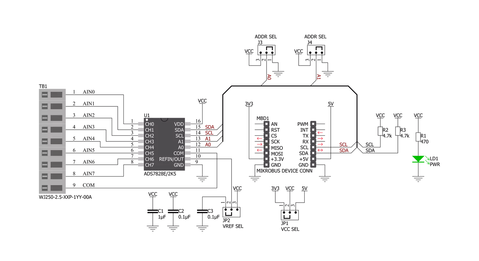 ADC 12 Click Schematic schematic