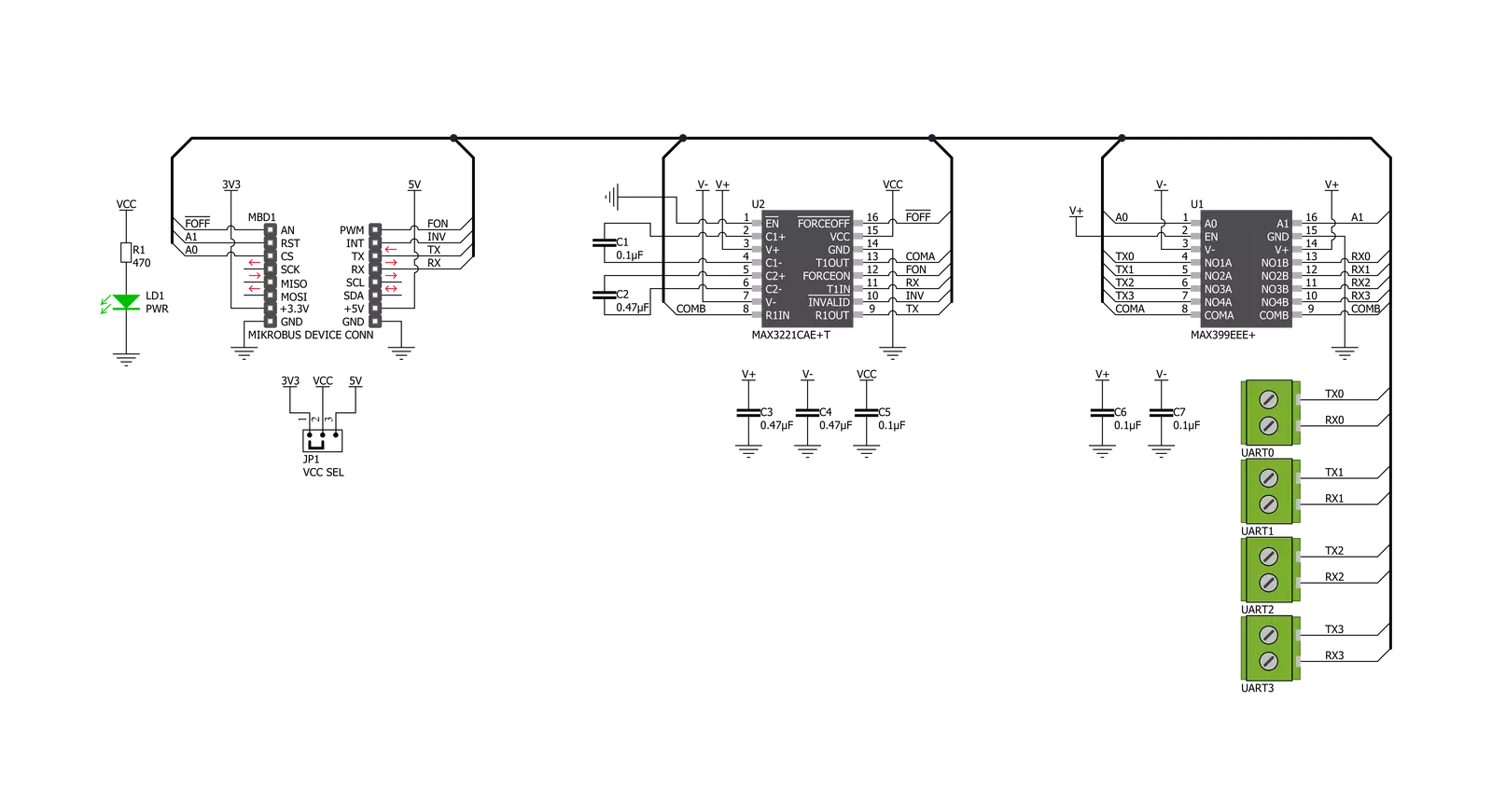 UART MUX 2 Click Schematic schematic