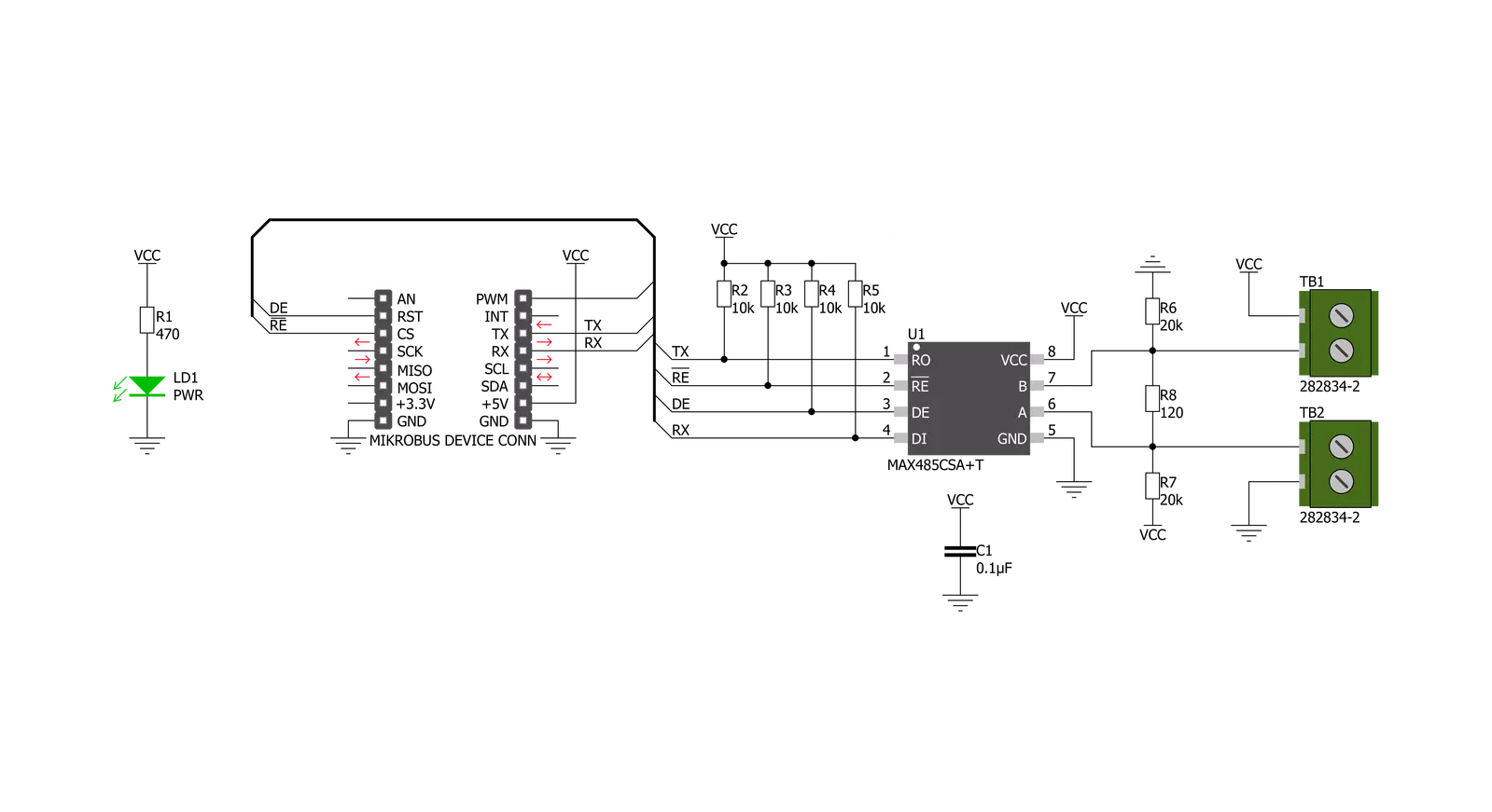 RS485 5 Click Schematic schematic