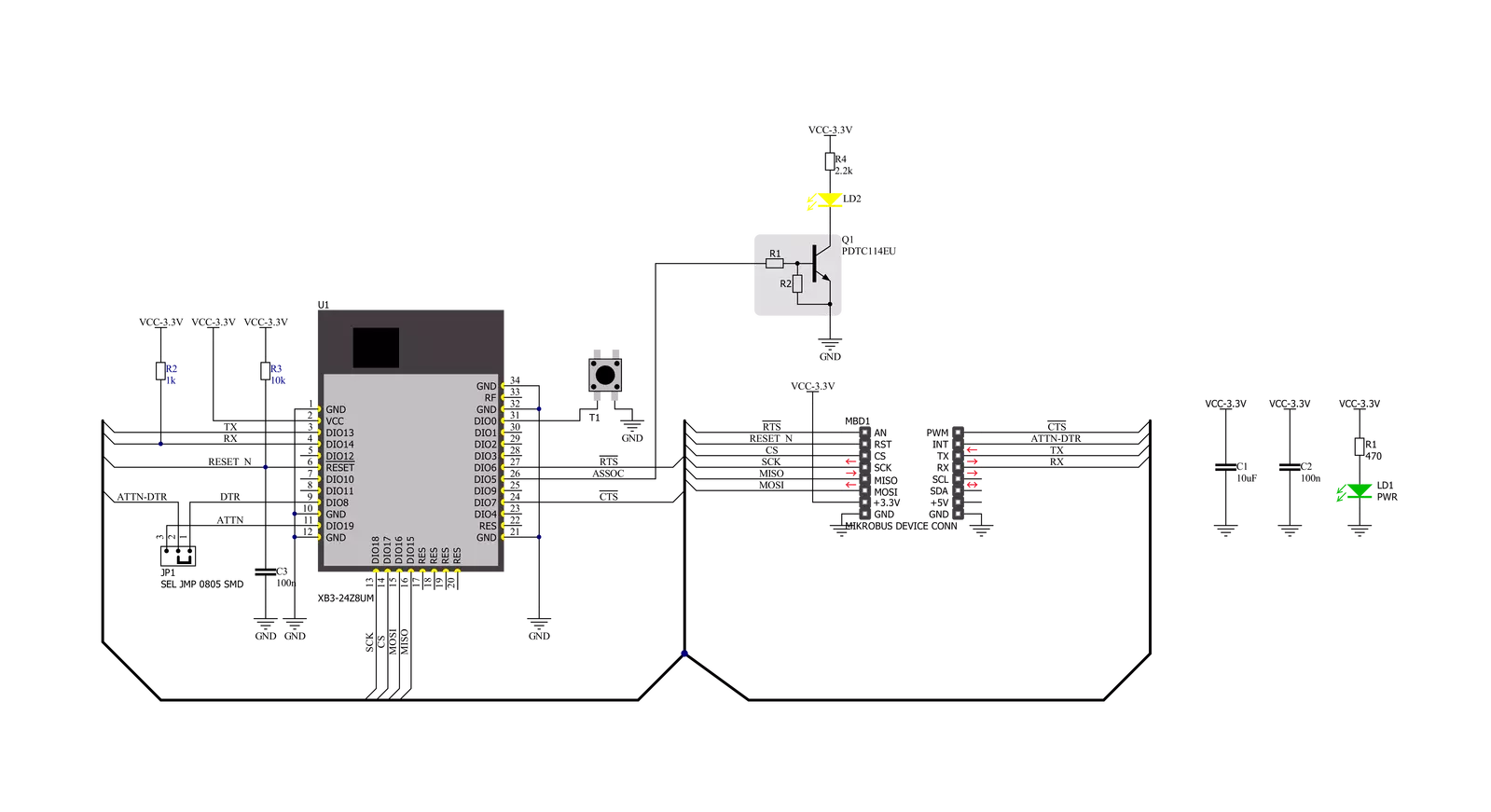 XBee 2 Click Schematic schematic