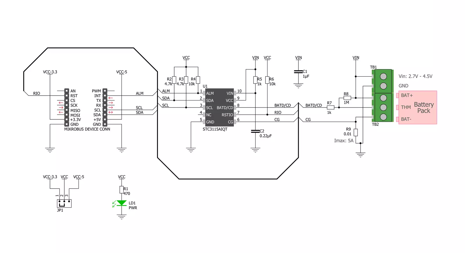 BATT-MON Click Schematic schematic