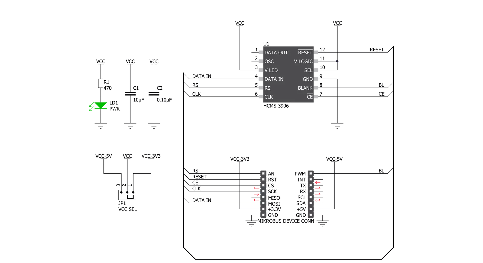 Dot Matrix R Click Schematic schematic