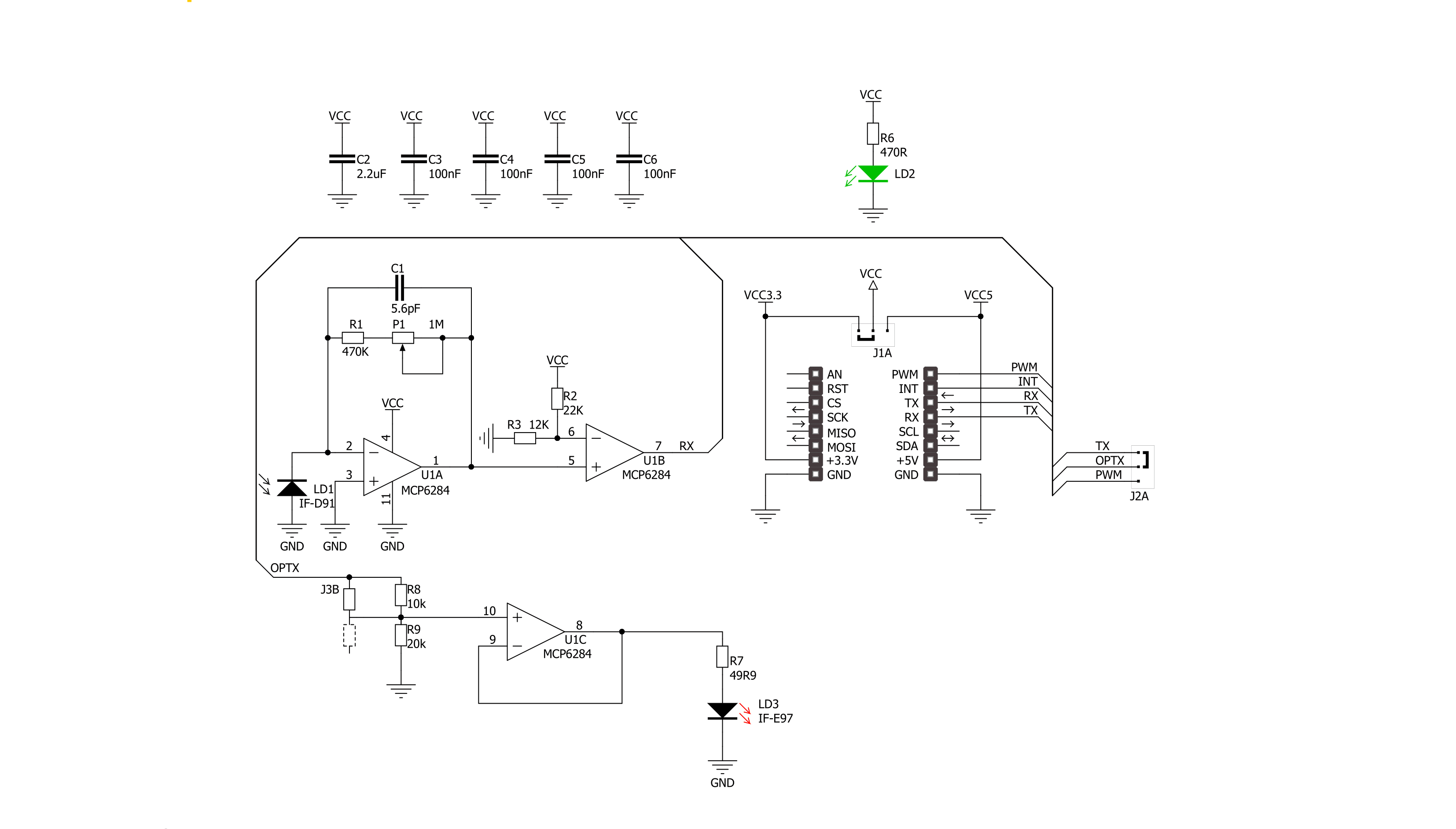 Fiber Opt Click 3.3V Schematic schematic