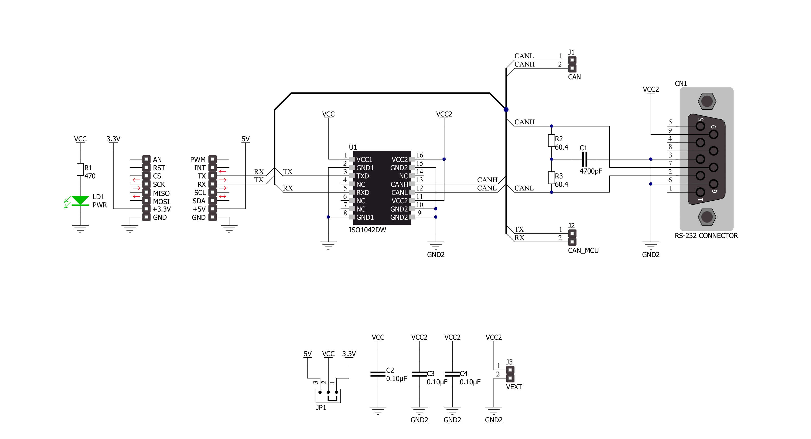 CAN Isolator 2 Click Schematic schematic